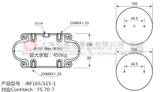 JBF165/115-1橡膠<a href='http://m.newtonghua.com.cn/' target='_blank'><u>空氣彈簧</u></a>