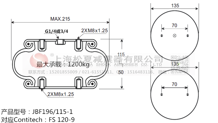 JBF196/115-1橡膠<a href='http://m.newtonghua.com.cn/' target='_blank'><u>空氣彈簧</u></a>