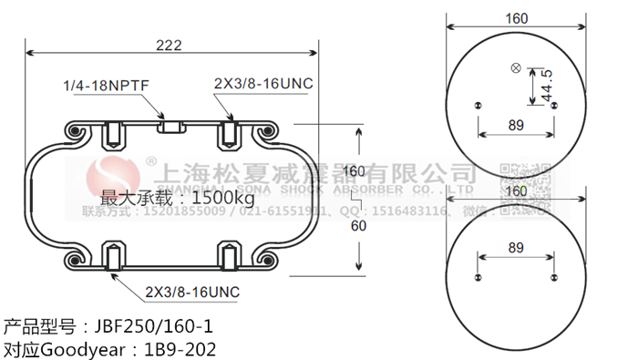 JBF250/160-1橡膠<a href='http://m.newtonghua.com.cn/' target='_blank'><u>空氣彈簧</u></a>