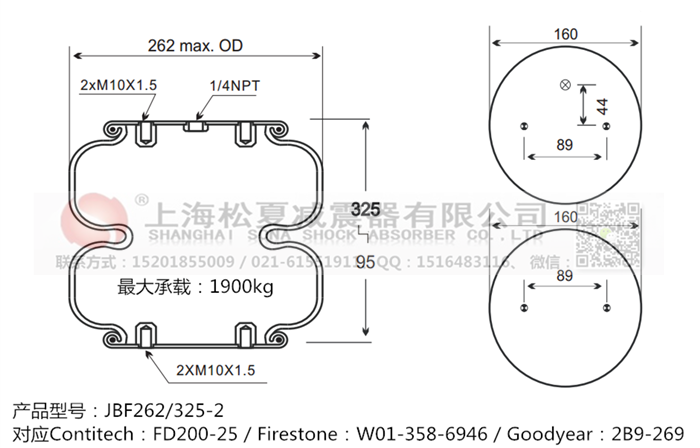 JBF262/325-2橡膠<a href='http://m.newtonghua.com.cn/' target='_blank'><u>空氣彈簧</u></a>